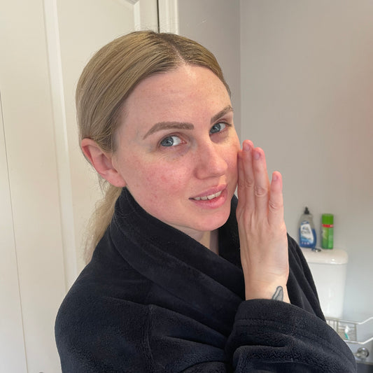 Sharing the secrets of great skin. It should be pretty obvious to you. Drink heaps of water (even if it's tea or coffee), moisturiser, scrub, wash twice a day with gentle soap, eat fruit and vegetables.